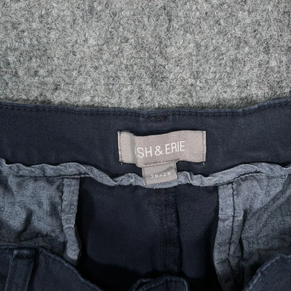 Ash & Erie Essential Chino Pants Mens 36x28 Stretch Twill Navy Blue Preppy  Frat